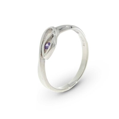 Damenring 925/- mit lilafarbenen Zirkonia Gr. 58