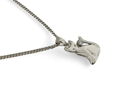 Kettenanhänger 925/-Silber rhodiniert Katze mit...