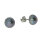 Ohrstecker 925/- Silber rhodiniert mit grauer Zuchtperle 9,5 mm