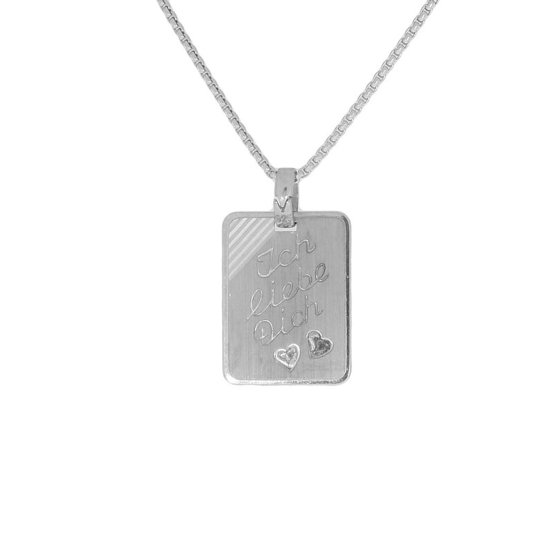 Gravuranhänger 925/-Silber 19 x 14 mm "Ich liebe Dich"