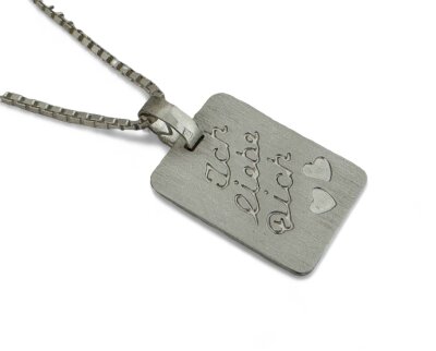 Gravuranhänger 925/-Silber  "Ich liebe...