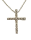 Weißgold Kreuz Anhänger 375/- WG mit Zirkonia 20 x 16 mm