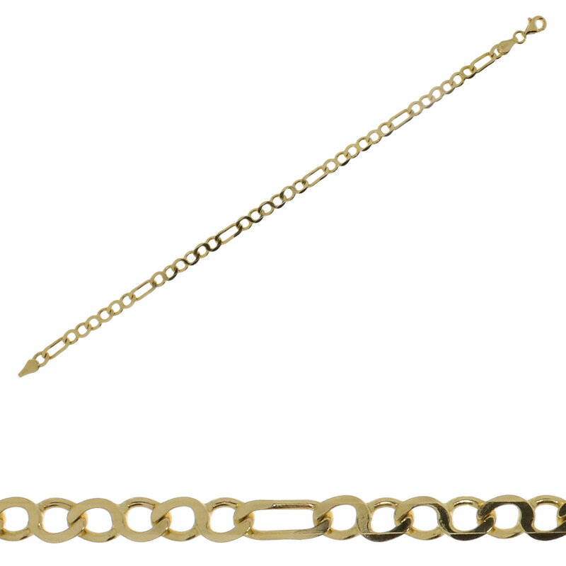 Goldarmband 585/- GG Figaro 19 cm 4,5 mm breit