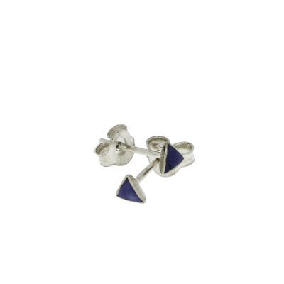 Dreieck-Ohrstecker 925/-Silber mit blauen Lack 3 mm