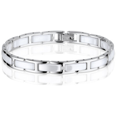 BERING Armband 612-15-185 weiße Keramik Edelstahl