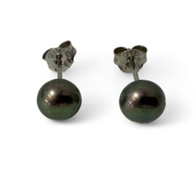 Ohrstecker 925/-Silber rhodiniert graugrüne...