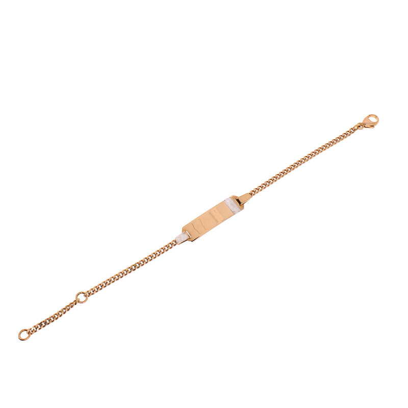 Identitäts-/ Gravurarmband 925/-Silber rosé vergoldet 14 cm 23 x 6 mm