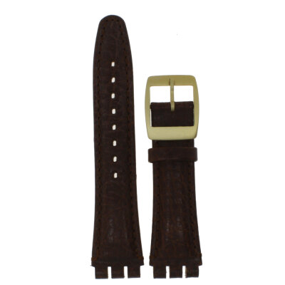 Ersatzarmband für Swatchuhren Leder braun 19 mm