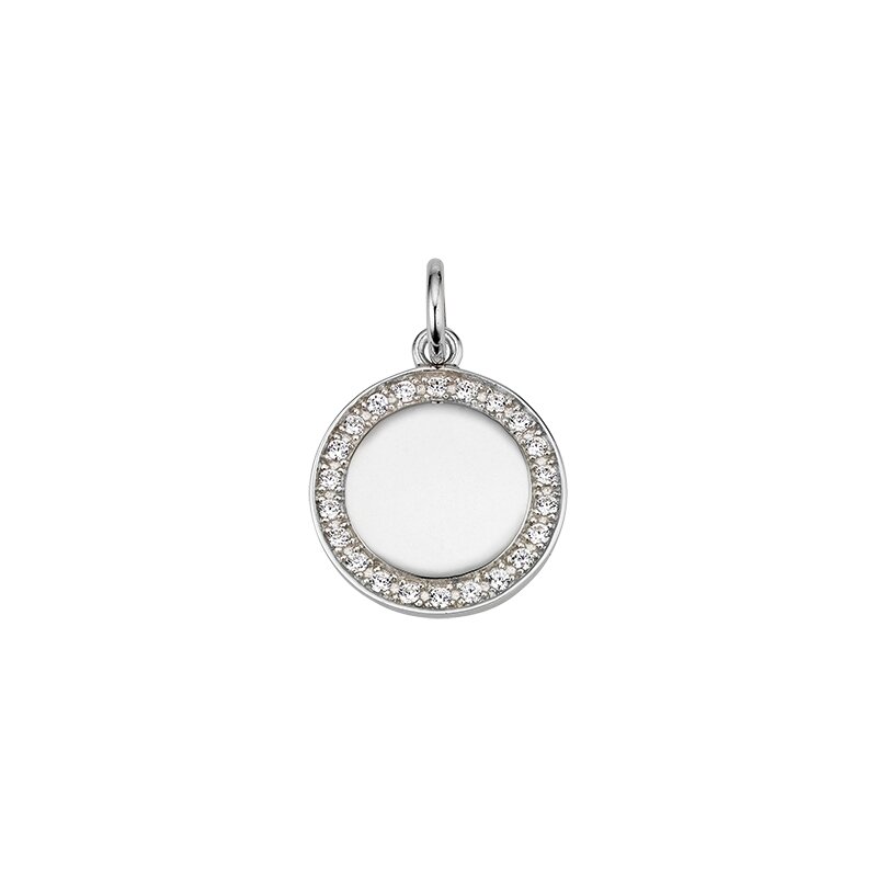 Gravuranhänger Silber 925/- rhodiniert 15 mm