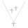 Silbergarnitur Kreuz mit Kette 43 cm und Ohrstecker Zirkoniabesatz