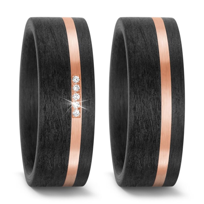 Titanfactory Trauringe Carbon de Luxe 59315/003 rosé