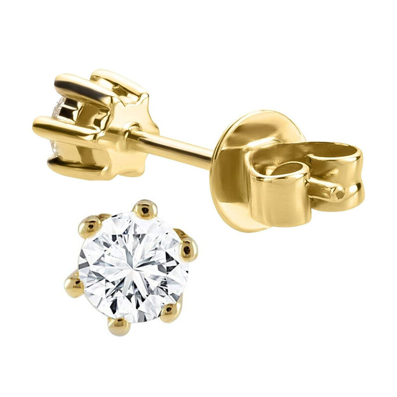 Solitär Ohrstecker 333/- Gelbgold mit Zirkonia 5mm