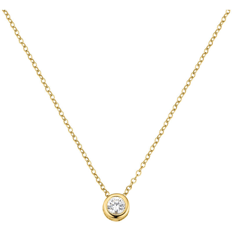 Collier mit Solitär 333/- Gelbgold mit Zirkonia 3,9 mm 45 cm