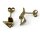 Ohrstecker 585/- Gelbgold mit Zikonia extra langer Stift 17 x 10 mm