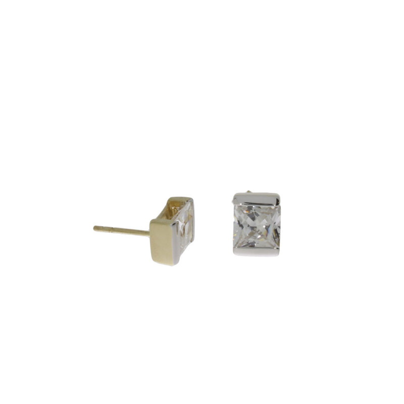 Ohrstecker 333/- Gold bicolor 10 x 7 mm