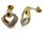 Herz-Ohrstecker 585/- Gelb/-Weißgold mit Diamantbesatz 18 x 14,5 mm