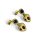 Ohrstecker 585/- Gelbgold mit Herzmotiv Rubin / Saphir / Diamant 19 x 9 mm