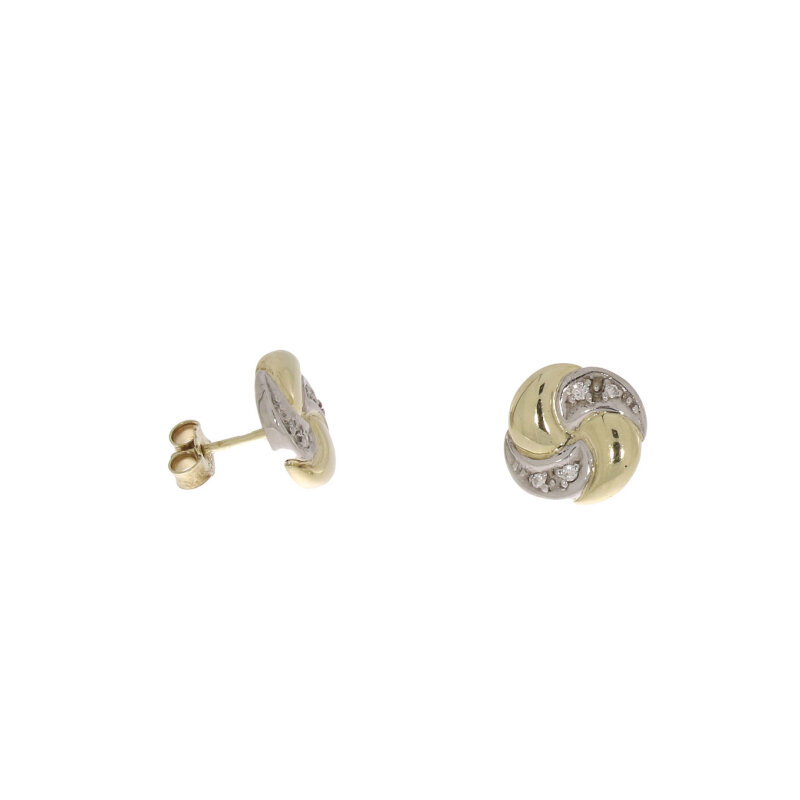 Brillant Ohrstecker 0,08 ct 585/- bicolor 11 mm