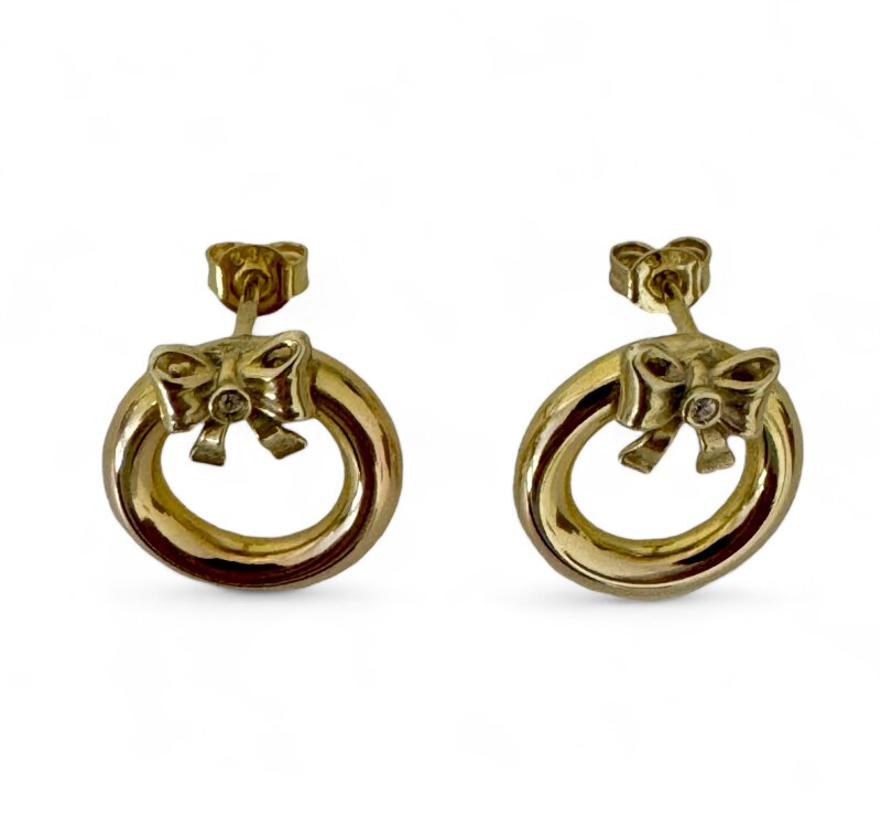 Ohrstecker 333/- Gelbgold mit Zirkonia 14 mm