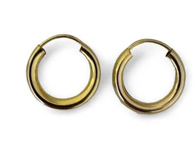 Rohrcreolen 333/- Gelbgold 15 x 3 mm