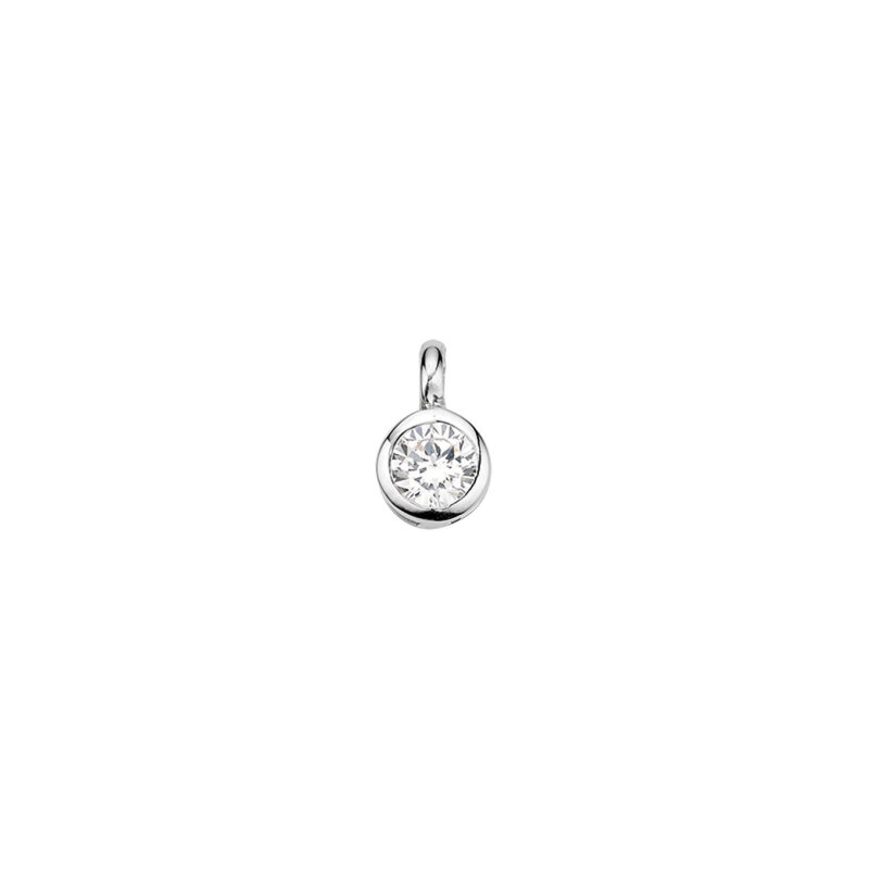 Kettenanhänger Solitär 925/- Silber rhodiniert Ø 7 mm