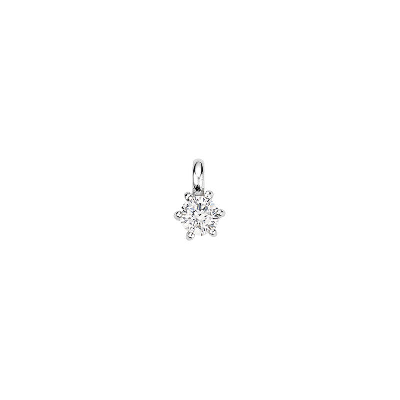 Solitär Kettenanhänger 925/- Sterlingsilber rhodioniert 5 mm