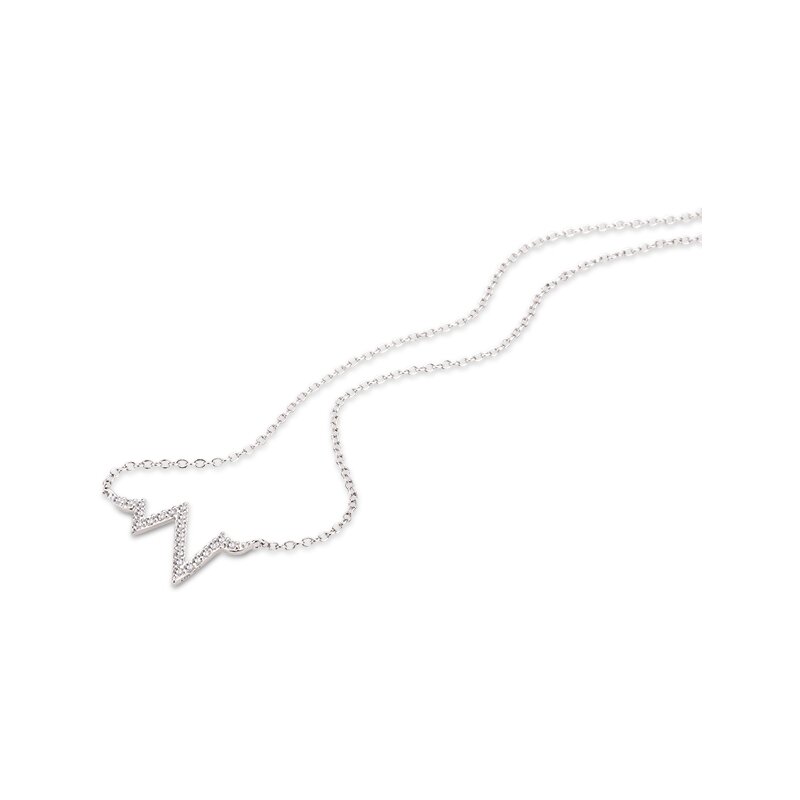 Silberkette mit Zwischenteil "Heartbeat" 45 cm