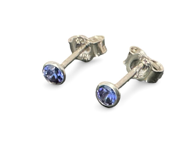 Ohrstecker Zirkonia blau 925/-Sterlingsilber 3,5 mm