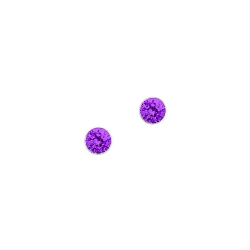 Ohrstecker Zirkonia amethystfarben 925/-Sterlingsilber 3 mm