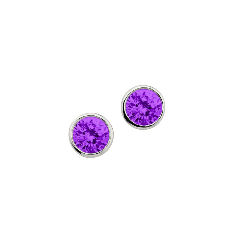 Ohrstecker Zirkonia amethystfarben 925/-Sterlingsilber 5 mm