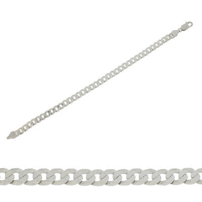 Panzerarmband 925/- Silber rhodiniert 19 cm 6 mm  breit