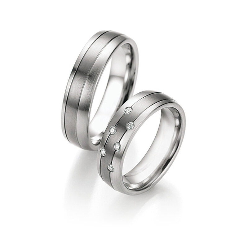 Collection Ruesch Partnerringe White Style Steel Titan Brillant 68/06040