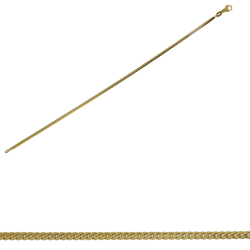 Goldarmband Panzer oval 585/- Gelbgold 19 cm 2,2 mm massiv