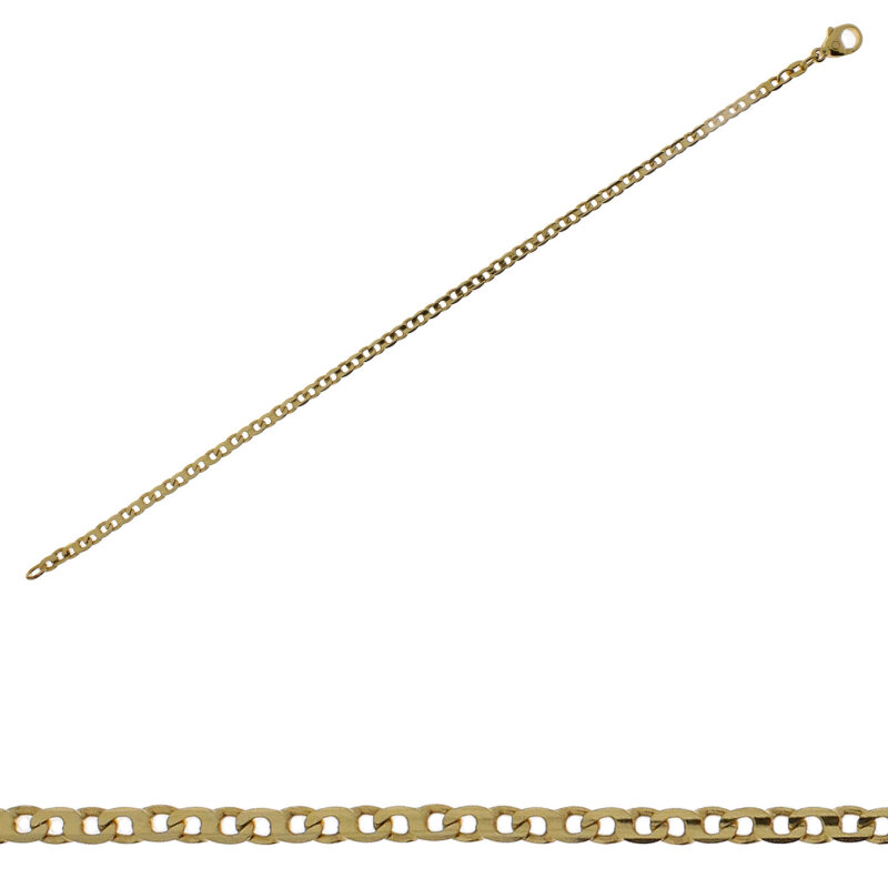 Goldarmband Flachpanzer 585/- Gelbgold 19 cm massiv
