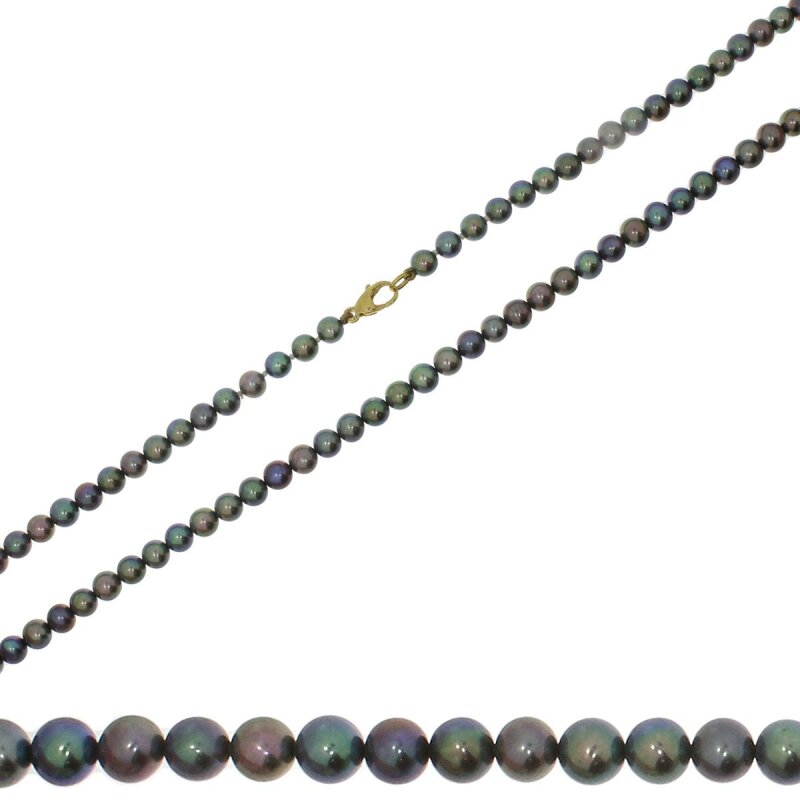 Perlenkette farbig 585/- GG 45 cm 14559
