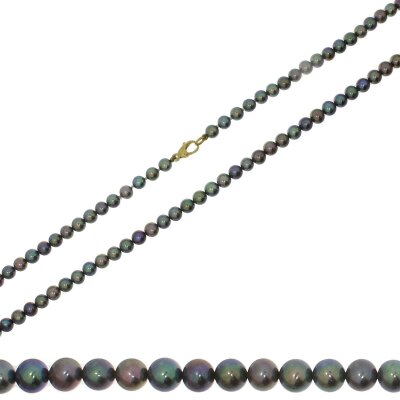 Perlenkette farbig 585/- GG 45 cm 5 mm