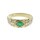Smaragd-Damenring mit Brillanten 0,23 ct. in Gelbgold 585 14 Karat Größe 56