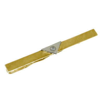 Krawattenklammer 333/- Gelbgold mit Zirkonia 58 x 5 mm