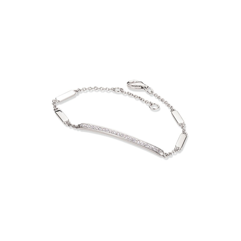 Silberarmband 925/- rhodiniert mit Steinbesatz 19 cm