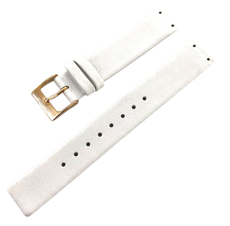 BERING Leder Ersatzbänder für Uhren 16 mm weiß