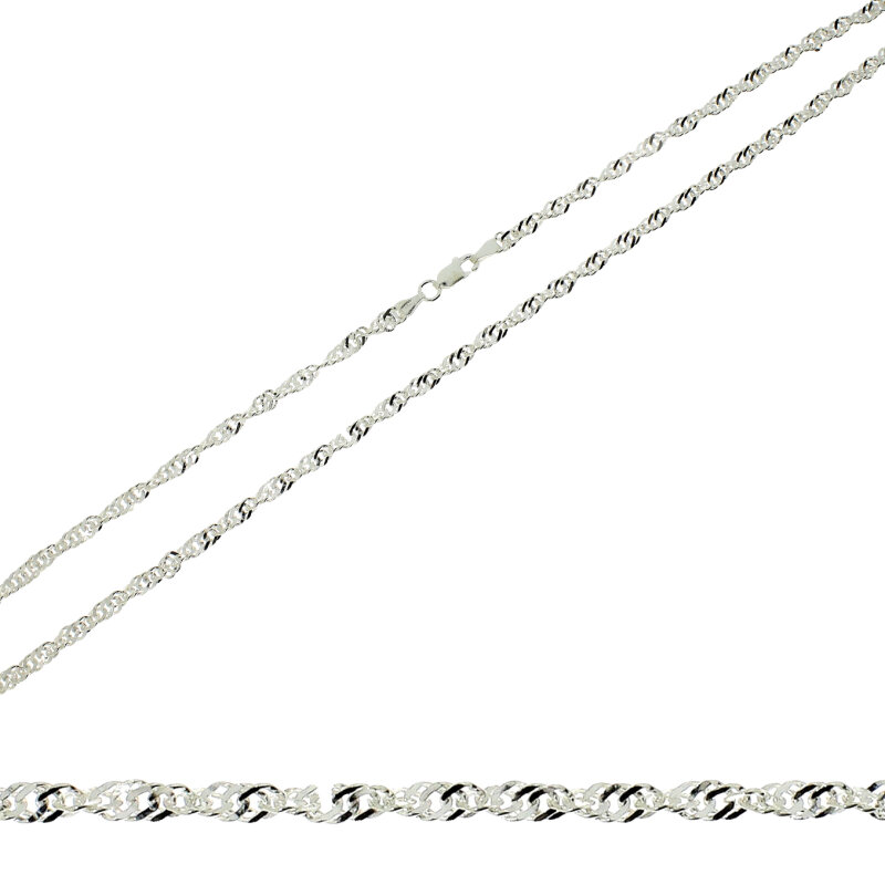 Halskette Singapur 925/-Silber 50 cm 2,9 mm