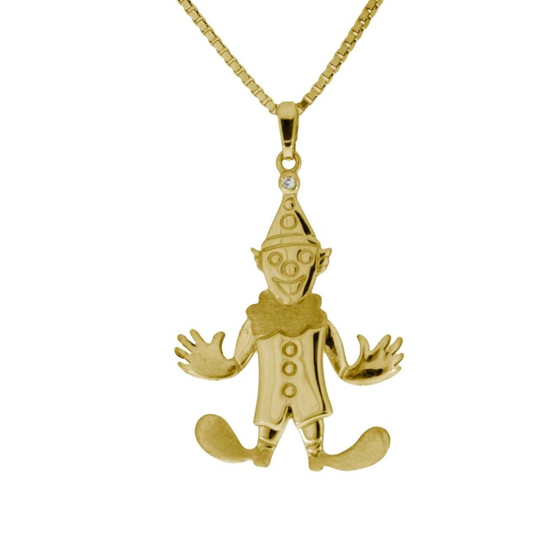 Kettenanhänger geweglicher Harlekin 333/- Gelbgold 34 x 24 mm