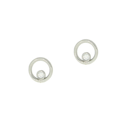 Schmuckset 925/- Sterlingsilber rhodiniert Kreise mit...