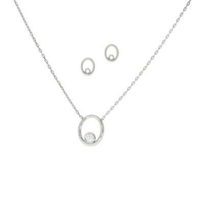 Schmuckset "ovale Kreise" 925/- Sterlingsilber...