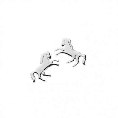 Ohrstecker Pferd 925/- Sterlingsilber rhodiniert 9 x 8 mm