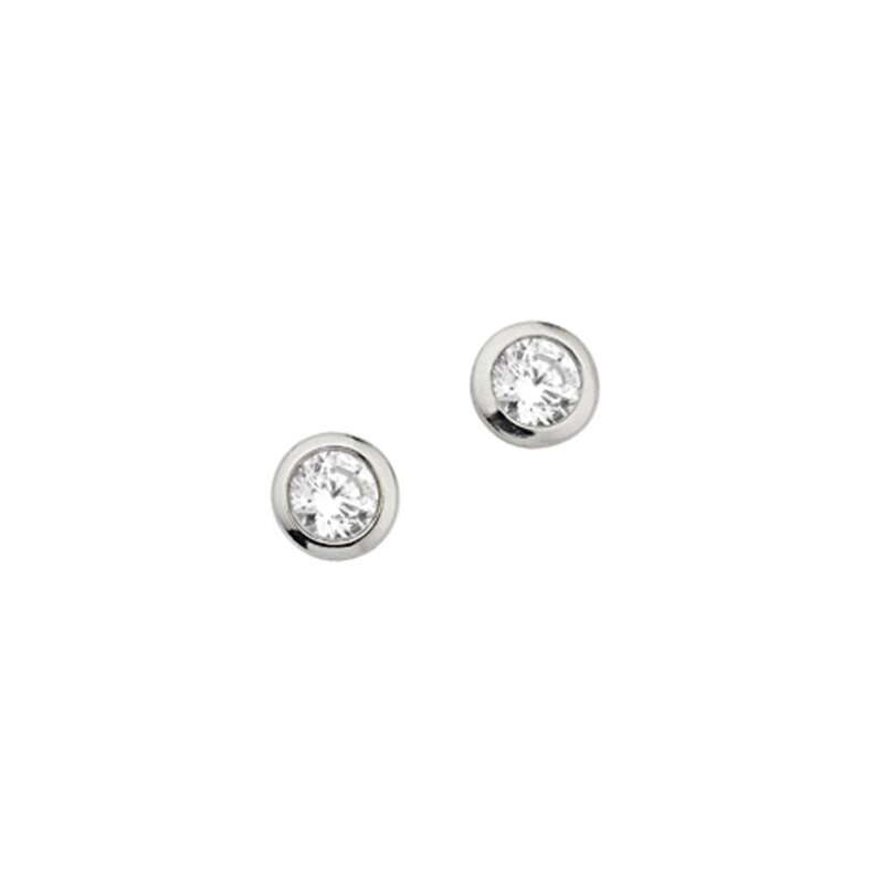 Ohrstecker 925/- Silber rhodiniert mit Zirkonia 4 mm
