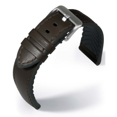 Uhrenarmband EUTec Waterproof dunkelbraun 22 mm