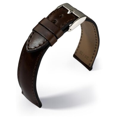 Uhrenlederband Eulux Rugato Braun 20 mm