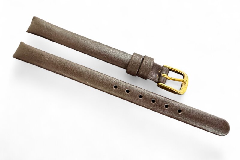 Clip Uhrenlederband dunkelbraun 8 mm