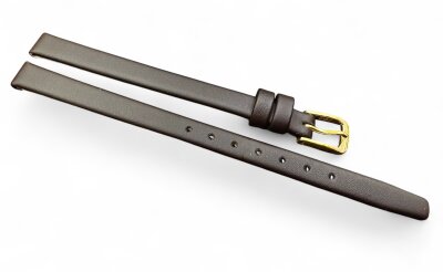 Uhrenlederband dunkelbraun 8 mm XL Extralang